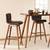 Set of 4 Article Sede Leather Swivel Bar Stools - Walnut And Black 4 thumbnail