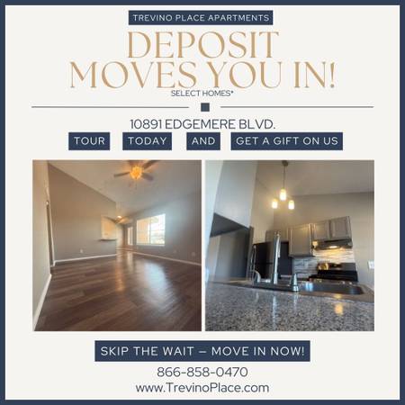 $1 / 1br - 🎃 YOU’LL BE WITCHING YOU MOVED SOONER – 1 MONTH CREDIT (Trevino Place on 10891 Edgemere)63971415593859120