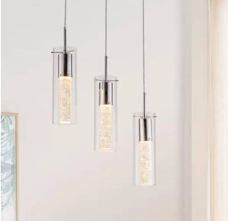 Modern 3 lights Pendant Lights, Chromed Finished #3164 1