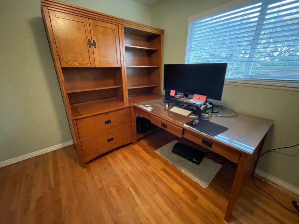 Solid Wood 4 Pc Home Office Setup 1