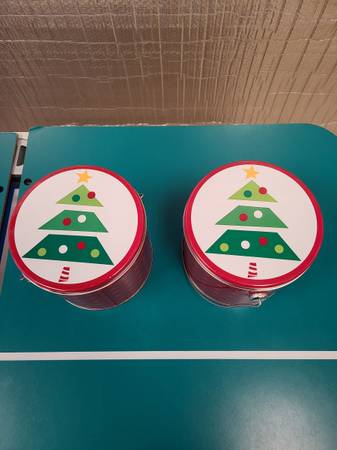 Christmas Tree Decorative Tins for Sale 1