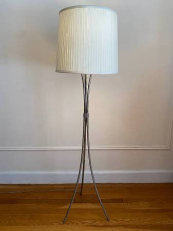 Vintage Coronet Lighting Mid-Century Brushed Steel Tripod Floor Lamp 1