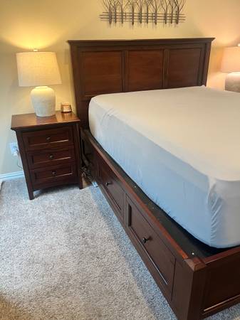 Queen storage bed 1