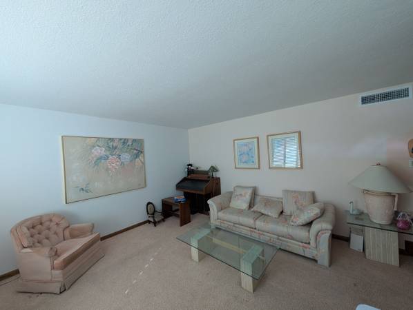 Sofa, glass coffee tables, end tables, chairs 1