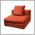 New Cappellini Cuba Armless Red Slipcovered Chair + Pillow 1 thumbnail
