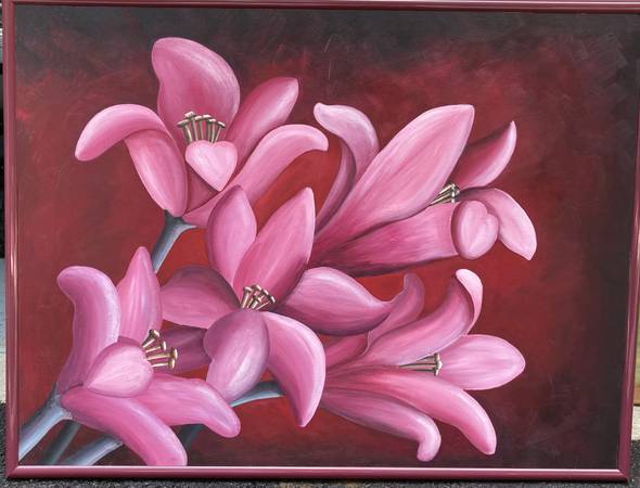 4'x3' Floral painting 1