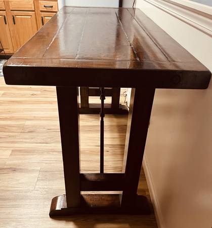 POTTERY BARN BENCHWRIGHT COUNTER HEIGHT TABLE   (55" Wide x 24" Deep x 1