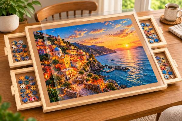 ALL4JIG 2000 Piece Rotating Puzzle Board 4 Drawers & Cover 40.16x28.5" 1