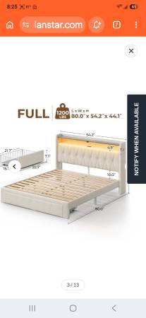 New! Full Bed Frame with Storage Drawers 1