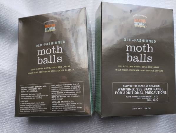 2 new boxes of Martha Stewart Old-Fashioned moth balls 14 oz 1