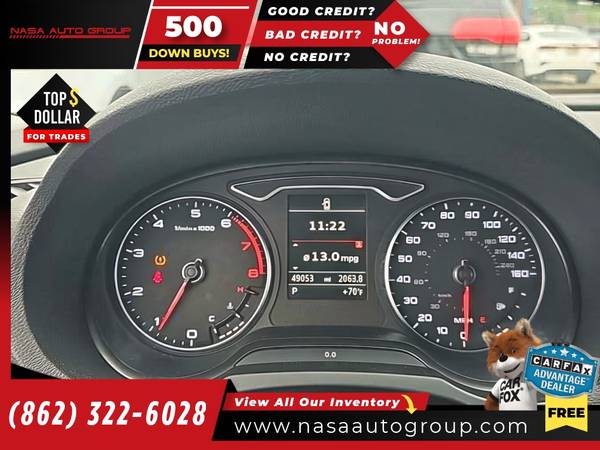 2015 Audi A3 A 3 A-3 Sdn quattro 20T 20 T 20-T Premium Plus - $8,765 (The price in this ad is the downpayment)63618038731905123