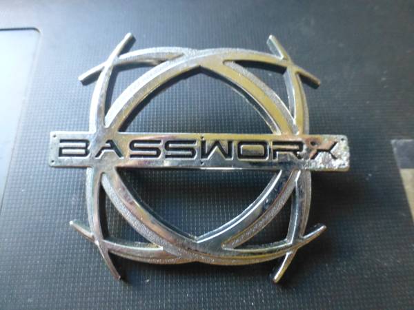Vintage Bassworx Speaker Metal Logo Advertising Collectible Replacemen 1