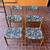 Set of 4 Mid Century Danish Teak Blue/White Floral Dining Chairs 5 thumbnail