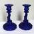 Pair of Vintage Pressed Glass Dolphin-Fish Candle Holders Cobalt Blue 3 thumbnail