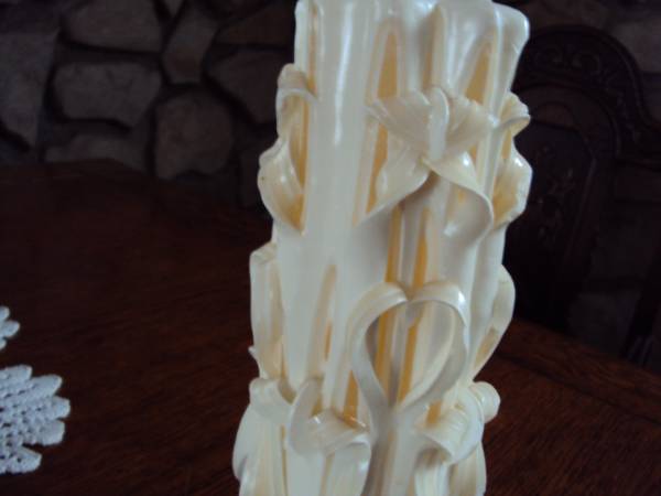 Wedding candle, two wicks to light, ivory color 1