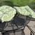 4 nice, slightly used patio chair cushions. Off-white/Tan + green. 3 thumbnail