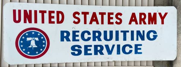 Large U.S. Army Recruiting Service Plastic Sign 1