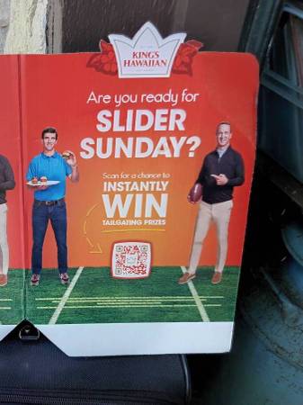 Peyton Manning Eli in-store display King's Hawaiian bread 18x22 1