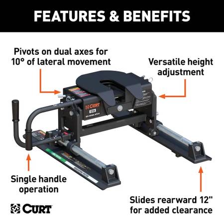 Curt slider 5th wheel hitch 16,000 lb 1