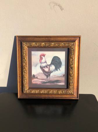 Rooster Mounted in bueatifull Wood Frame “Make Offer” 1