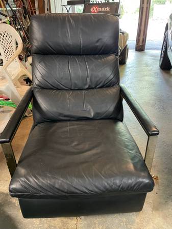 Black leather recliner