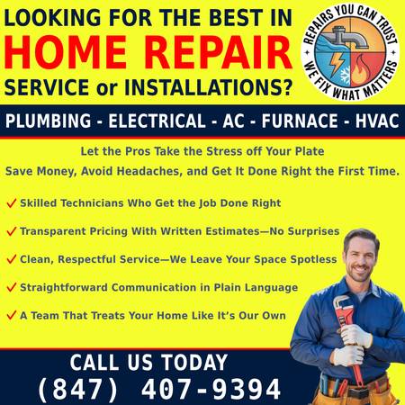 ✅✅PLUMBER -- ELECTRICIAN -- GET IT FIXED – JUST LIKE THAT -- AC REPAIR 1