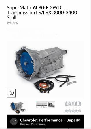 New GM performance 6l80E supermatic with 3000-3400 stall converter with wiring a 1