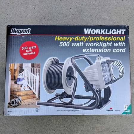 NEW Regent portable heavy duty 500W work light with extension cord 1
