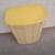 Vintage Laundry Hamper I  VTG Pearl Wick Yellow Upright Wicker Laundry 12 thumbnail