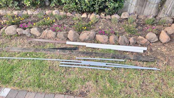 Free PVC Pipe and conduit, metal edging, bike inner tubes and wood 1