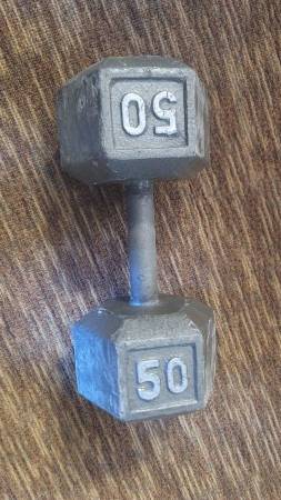 50lb Metal Hex Dumbbell 1