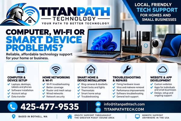 COMPUTER, WI-FI, OR SMART DEVICE PROBLEMS? NEED A WEBSITE OR A SET UP? 1