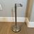 TWO Brushed Nickel Silver Freestanding Toilet Paper Stand- 24” and 21” 7 thumbnail