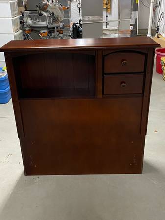 Single Bed Headboard with Bookshelf and 2 drawers 1