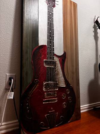 3D Hand Crafted Electric & Acoustic Guitar Wall art 1