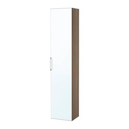 IKEA GODMORGON HIGH CABINET WITH MIRROR DOOR WALNUT EFFECT BRAND NEW I 1