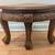 Vintage Chinese Carved Teak Wood Oval Coffee Table w/ 6 Nesting Stools 10 thumbnail
