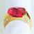 'Badavici' Beautiful Oval-Cut Simulated Ruby Ring Size 9 1/2 1 thumbnail