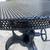 Vintage Industrial Crank Table with a  Round Perforated Metal Top 11 thumbnail