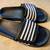 Mens NEW Striped Sandals- Black W/White Stripes, Size 12-13, SELL 2 thumbnail