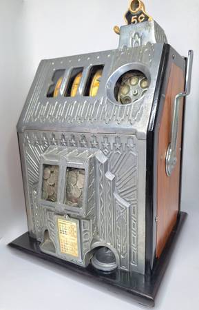 RARE Antique Pace Comet Art Deco Double Jackpot 5 Cent Slot Machine, 1932 1