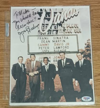 Joey Bishop PSA/AUTO RAT PACK Iconic Frank Sinatra Dean Martin Sammy 1