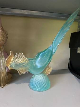 Large Mid Century Murano Art Glass Rooster Bird 1