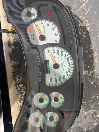 Rebuilt GM cluster  with Ss inlay white and leds green  This cluster h 1