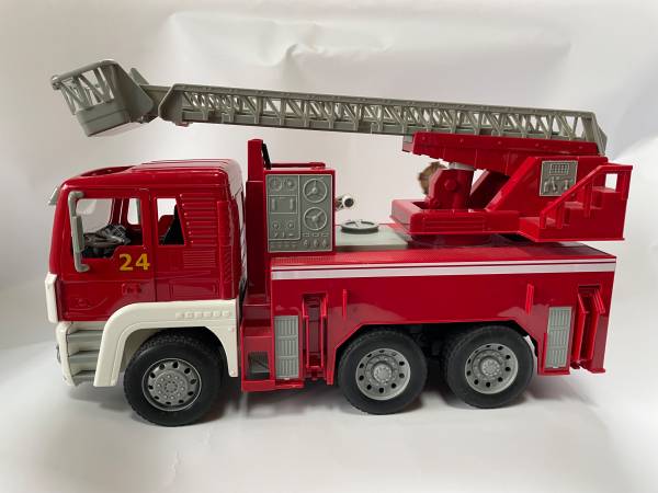 Fire Engine & Backhoe Loader; large 1:16 scale toys mfg by DRIVEN 1