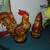 pair ceramic chicken figurines - hen & rooster 3 thumbnail