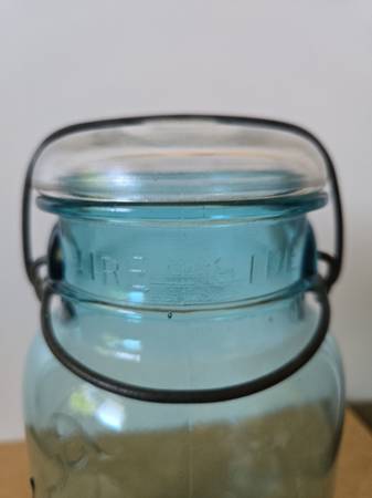 Blue glass Ball IDEAL canning jar - $38 (N Indian Trail Spokane)62979526553857121