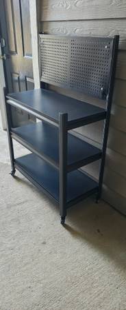 Garage Workbench with Pegboard, Tool Storage Rolling Work Table 1