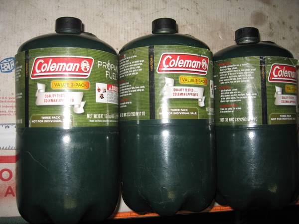 Coleman Propane fuel, $20.00 - (for all 3 at 1 lb each. ) 1