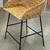 Stool/Chair: tall wicker medium back seat on black metal frame 1 thumbnail